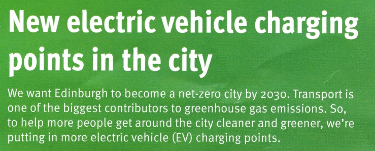 New electric vehicle charging points in the city.